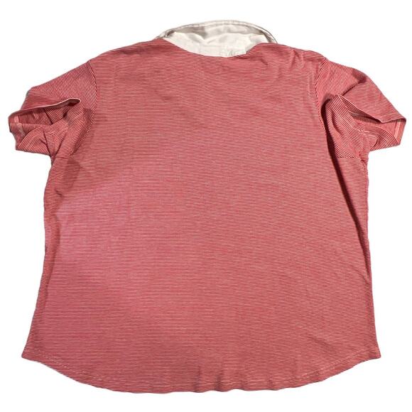 Just My Size Collared Red White Striped Tee Shirt Plus Size 18W/20W Short Sleeve - Picture 3 of 12